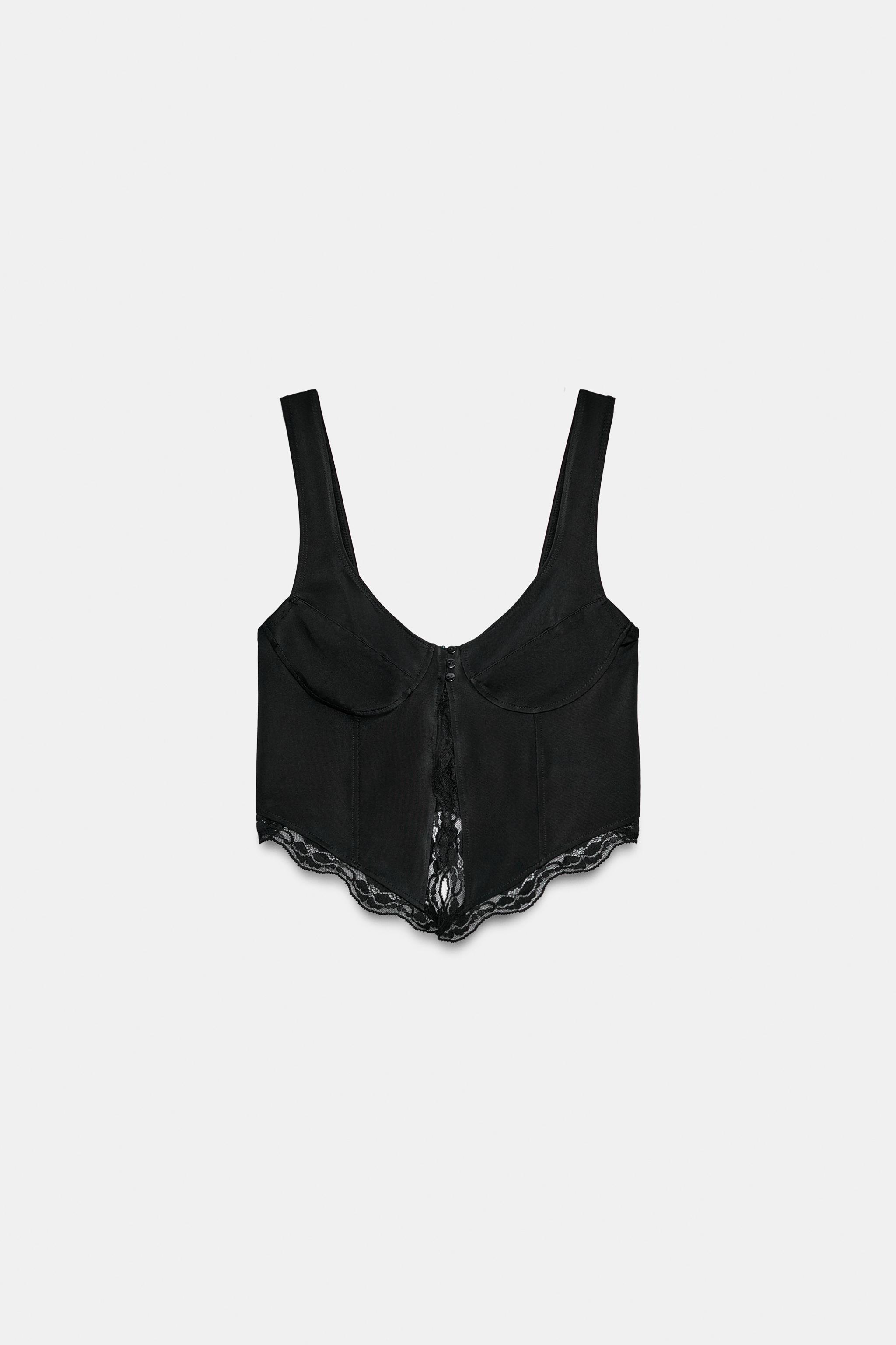 POLYAMIDE LACE BUTTON TOP
